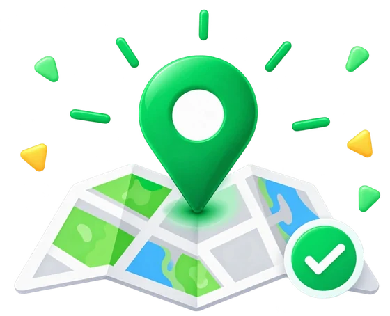 A saved place on a map